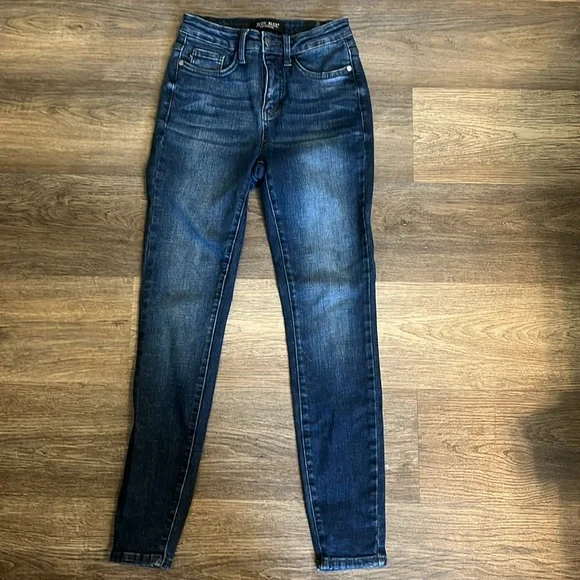Judy Blue Skinny Fit Mid Rise Women's Blue Skinny Jeans - 24 - Picture 3 of 12